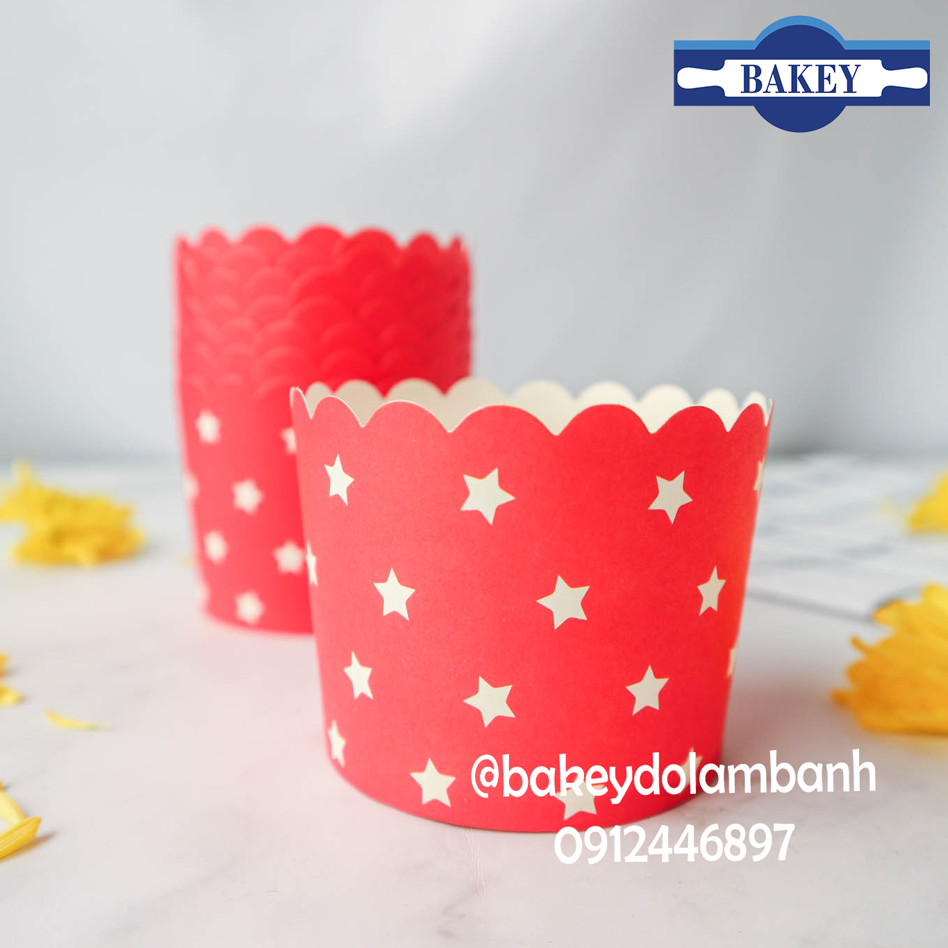 Cup giấy cứng làm cupcake set 48-50 chiếc 6x5cm