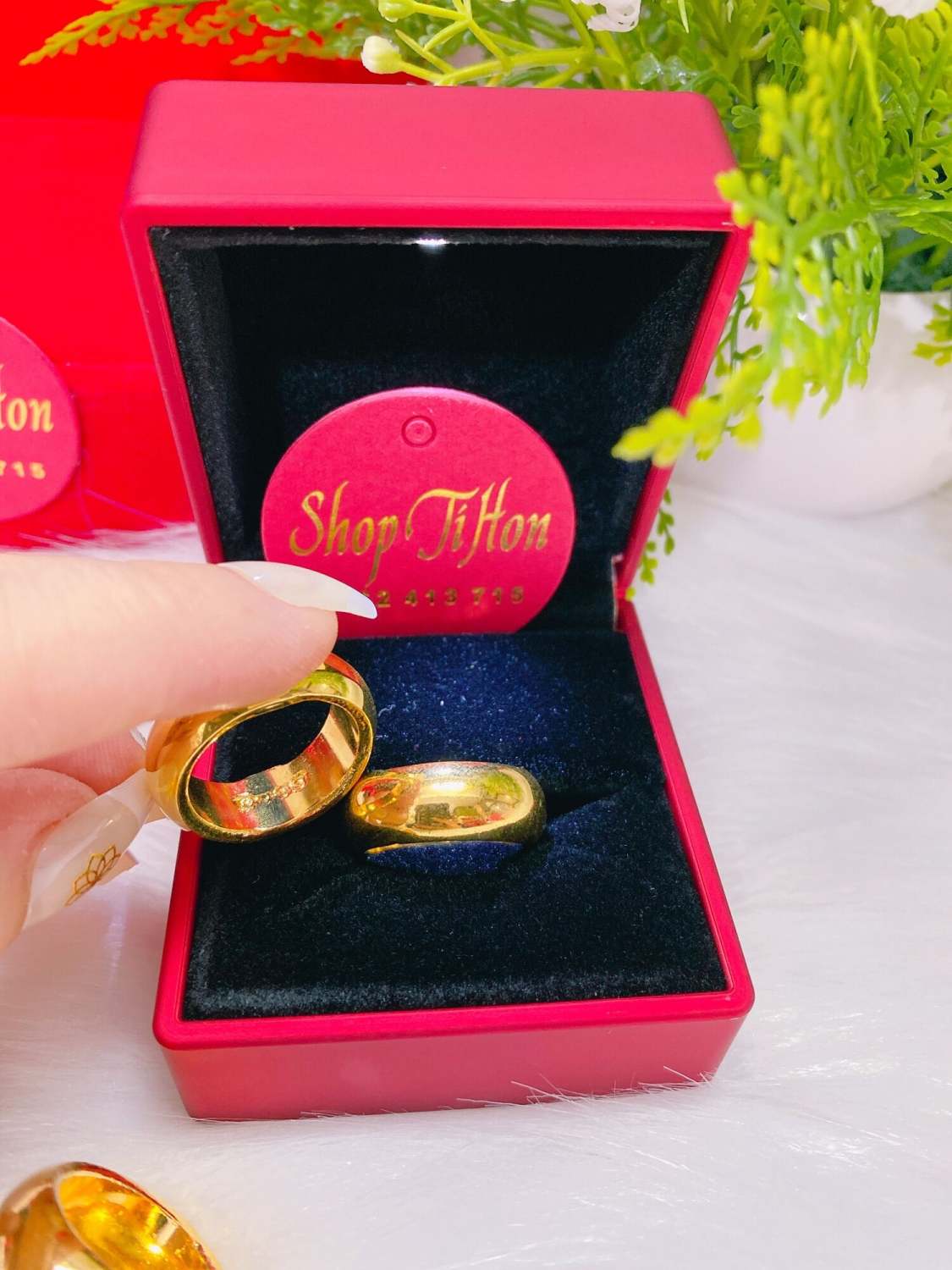 Nhẫn trơn 5 chỉ mạ vàng 24k xi cao cấp mẫu mới cực bền màu nhẫn có khắc 4 số 9