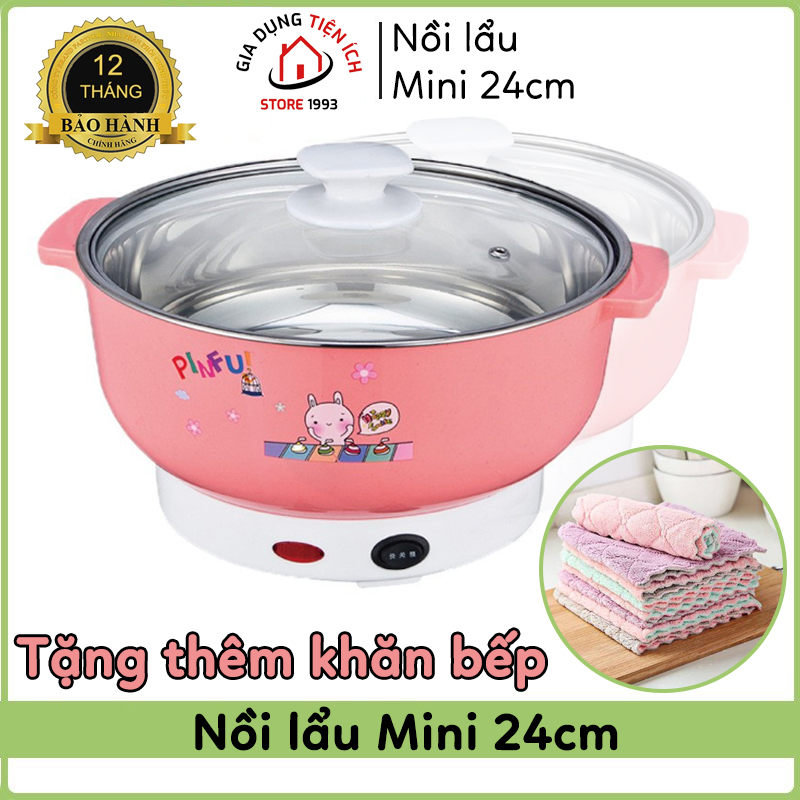 Nồi Lẩu Điện Mini, Nồi Lẩu Điện Đa Năng Nika 26cm 1000W Inox 304, Tiện Dụng Cho 2-3 Người Dùng, Bếp Lẩu Gia Đình