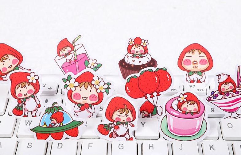 Bộ 45 Sticker Bé Dâu Tây Đáng Yêu E109