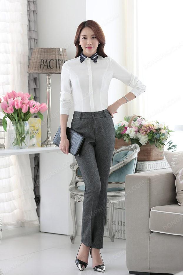 [HCM]QUẦN TÂY NỮ COTTON LỤA CO GIÃN GÀI NÚT