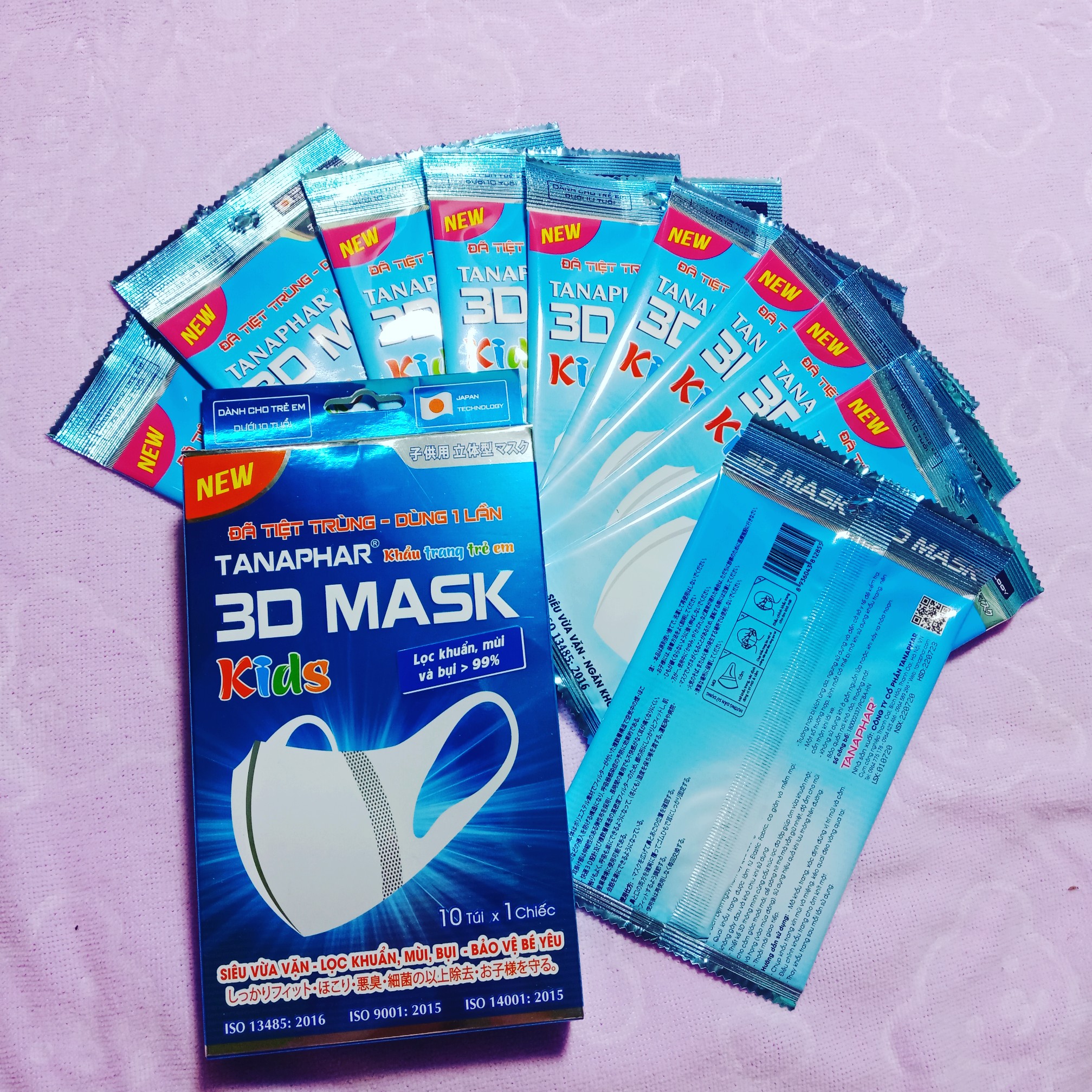 Khẩu trang 3D Mask Tanaphar trẻ em hộp 10 chiếc