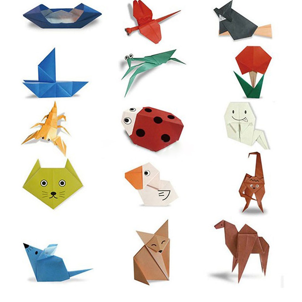 [HCM]Giấy Gấp Origami Giấy Thủ Công Gấp Hạc Hoa( 10 màu 100 tờ)