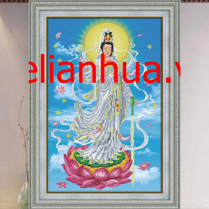 [HCM]Tranh thêu chữ thập Quan Thế Âm Bồ Tát A1124 - kích thước 49 * 70