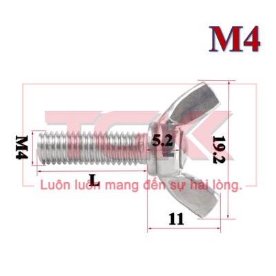 Bulong tai hồng inox 304 M4
