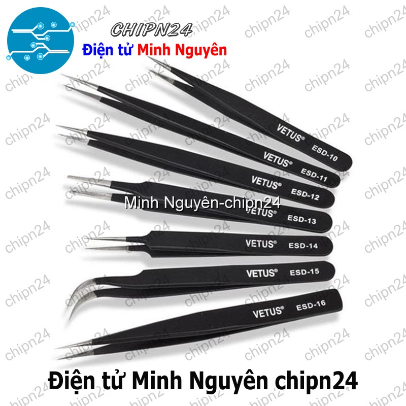 [1 cây] Nhíp Vetus gắp linh kiện (ESD10/ESD11/ESD12/ESD13/ESD14/ESD15/ESD16) - [Chọn Loại] - HHH.00108