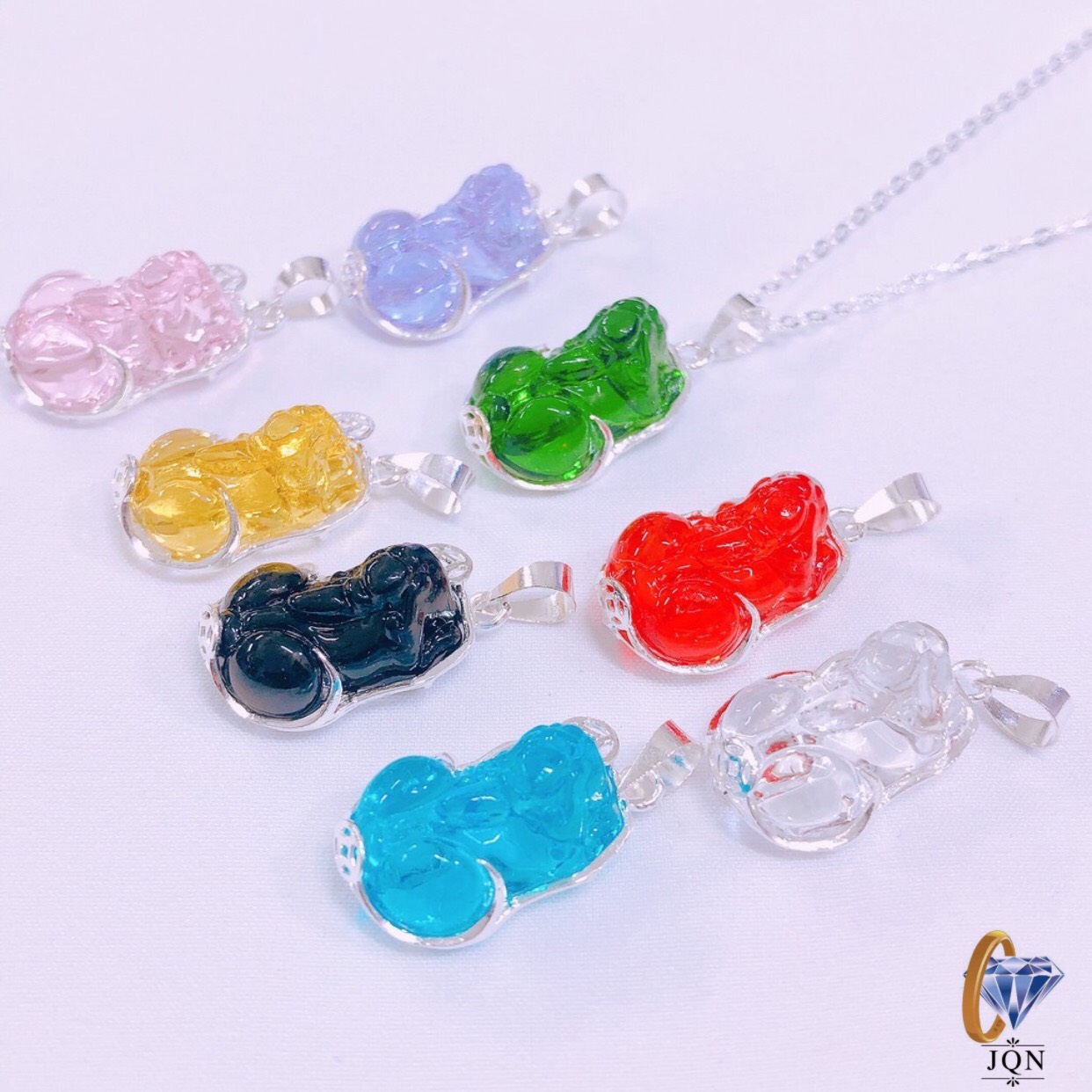 Dây chuyền bạc thật nữ mặt tỳ hưu tài lộc đủ màu phong thủy JQN gian hàng uy tín, chất lượng