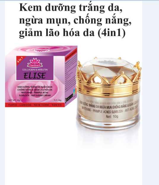 2 hộp kem elise dưỡng trắng da, ngừa mụn, chống nắng, giảm lão hóa 4 in 1 10g
