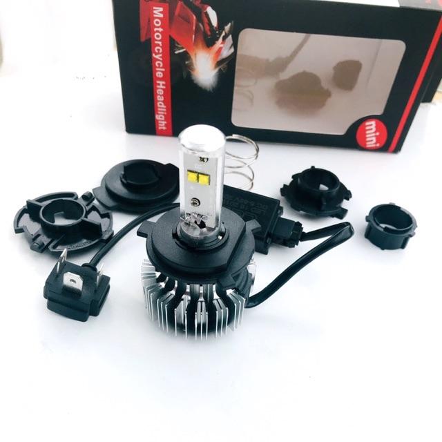 Đèn Pha Led T1 Mini H4 5 loại chân, không gây hao bình, Công suất thực:20w Nhiệt màu:6000k Điện áp:12-36v Chất liệu:Nhôm