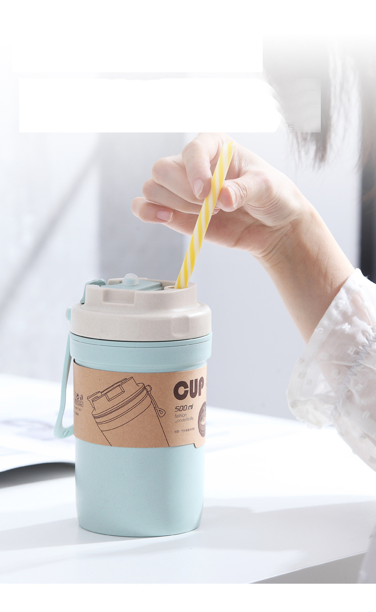 Bình nước nhựa lúa mạch 2 lớp 500ml