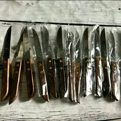 [HCM]Hộp 12 Cây Dao Kinwi Stainless Steel Kitchen Knife Cán Gỗ Mũi Nhọn