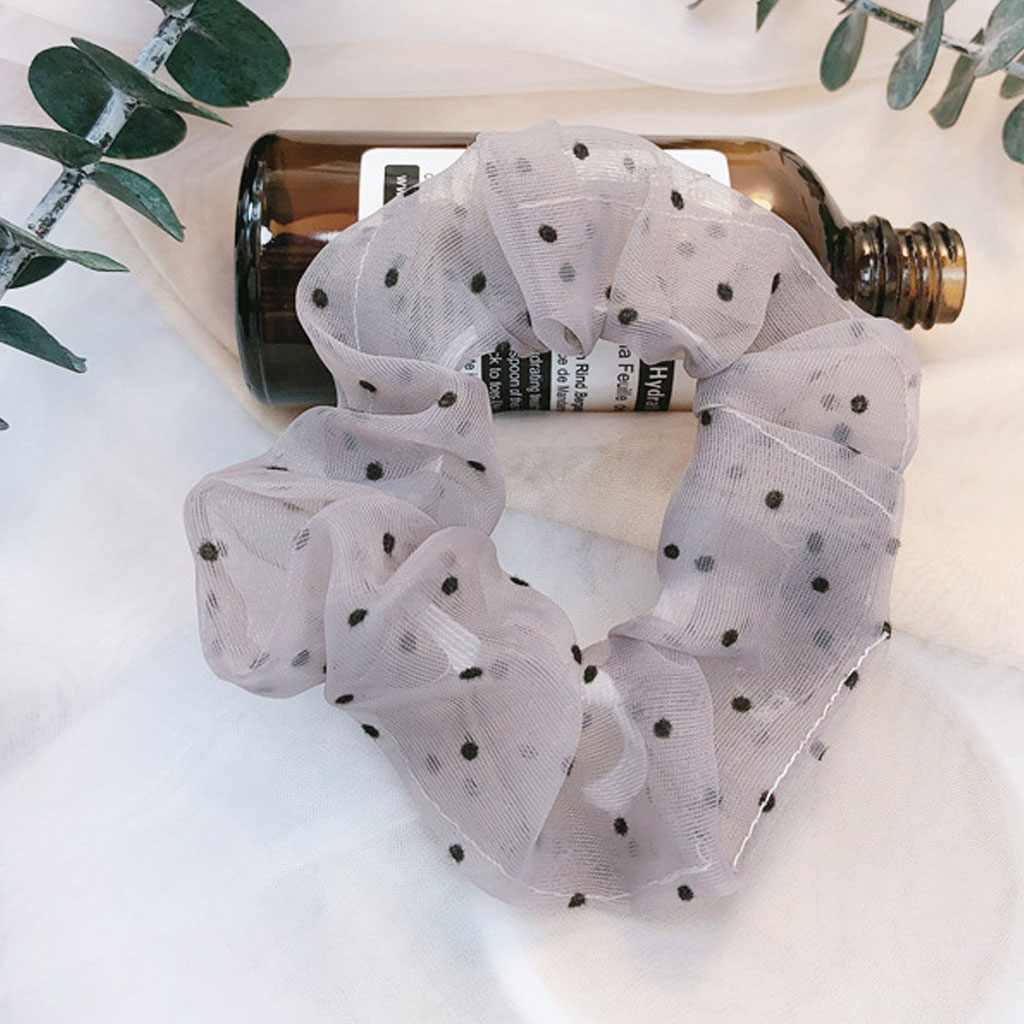 Dây buộc tóc vải Scrunchies chấm bi dễ thương CT51