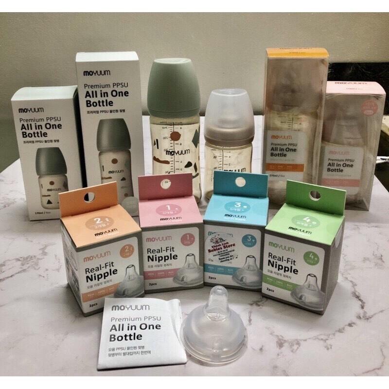 Núm ti bình sữa moyuum hàn quốc siêu mềm đủ size 1 - 4 , có thể thay thế các bình cổ rộng -