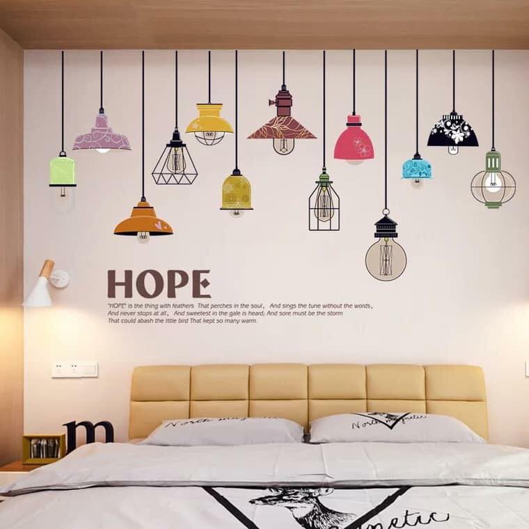 DECAL DÁN TƯỜNG CHÙM ĐÈN HOPE