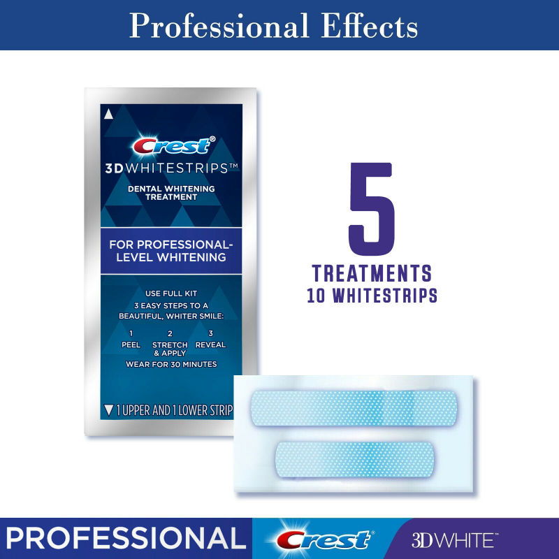 [Hàng Mỹ] Combo 10 miếng (5 gói/5 ngày) dán trắng răng Crest 3D White Whitestrips Professional Effects (mẫu mới 2023)