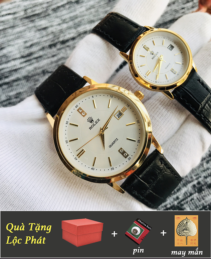 Đồng Hồ Cặp Đôi Nam Nữ Dây Da Giá 1 Đôi Chống Nước Chống Xước Tặng Quà