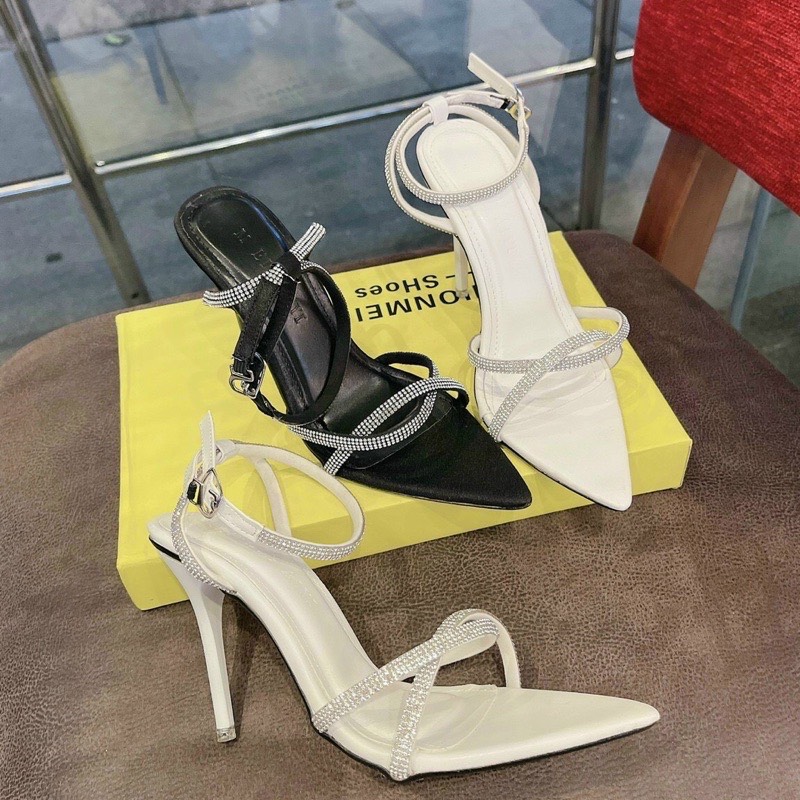 sandal cao gót nữ quai fun xoàn gót cao 9 phân