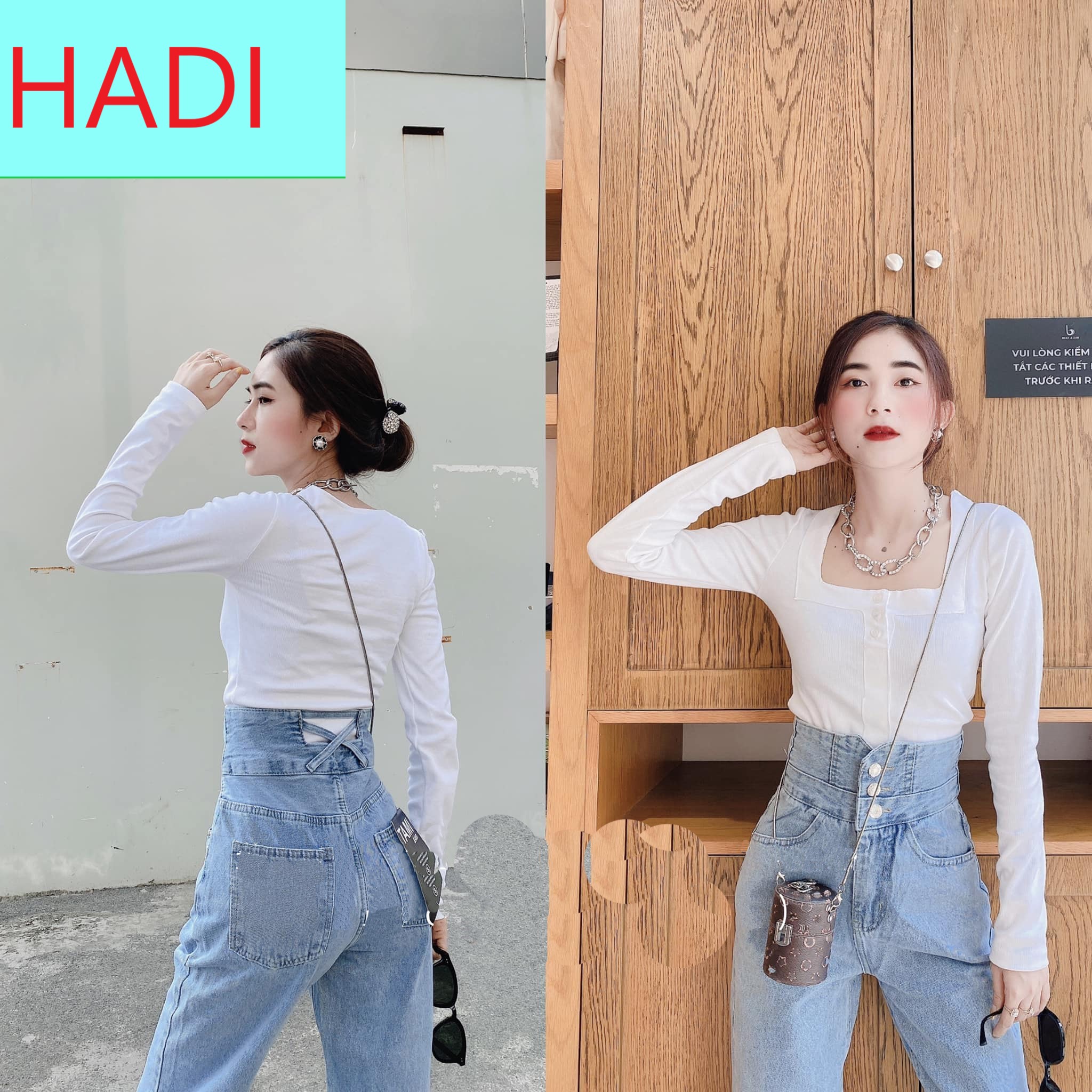 QUẦN BAGGY JEAN NỮ LƯNG CAO 3 NÚT VẠT CHÉO SAU LƯNG CAO XỊN SÒ MÀU XANH NHẠT LAI CUỐN CAO CẤP HADI CHẤT VẢI DÀY DẶN, THỜI TRANG CUỐN HÚT MỌI ÁNH NHÌN-TM202