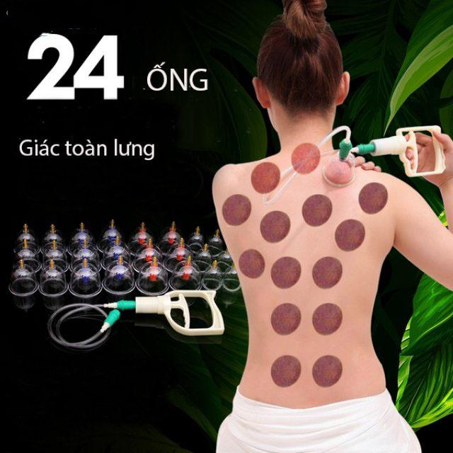 Bộ Giác Hơi Siêu Cao Cấp Hàn Quốc 24 Ống, Giác Hơi 24 Ống Chân Không, Bộ giác hơi không dùng lửa, Cupping Therapy Sets (24 Cups) Cách Giải Độc Cho Cơ Thể Mỗi Ngày,  An Toàn Dễ Dàng Sử Dụng Tại Nhà