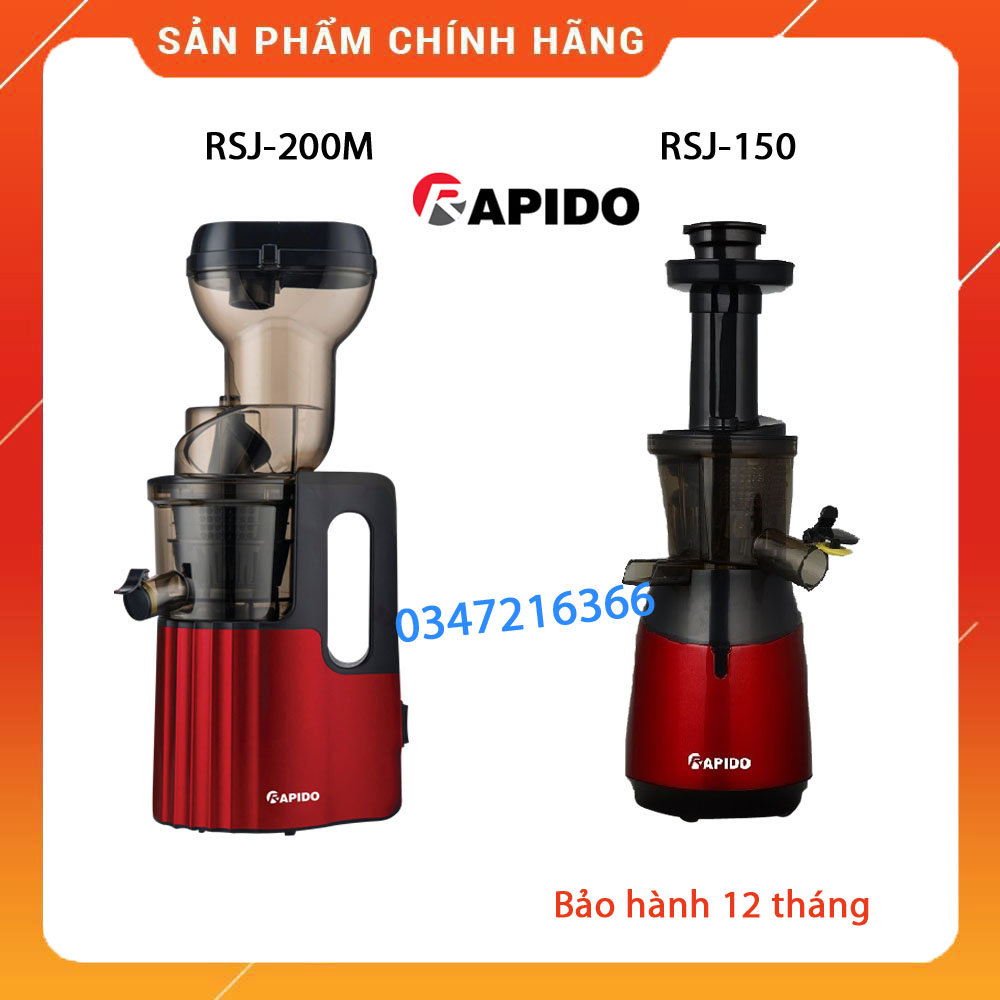 (Sẵn hàng) Máy ép chậm Rapido RSJ-200M cổ to / RSJ150 - Ép được tất cả các loại rau củ quả - Bảo hành chính hãng 12 tháng