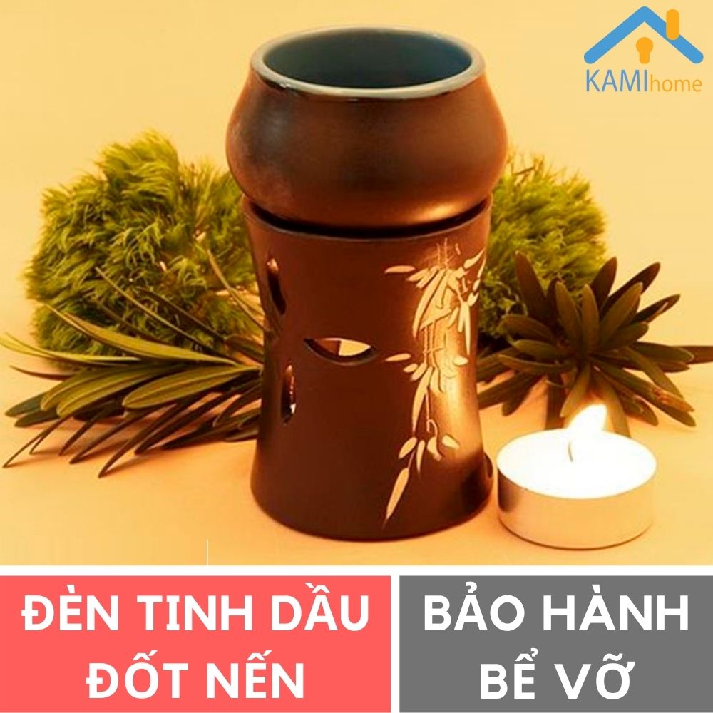 Đèn xông tinh dầu đốt nến Tặng Tinh dầu thơm phòng khử mùi đuổi muỗi Chất liệu gốm sứ Việt Nam Bảo hành vỡ mã 25004