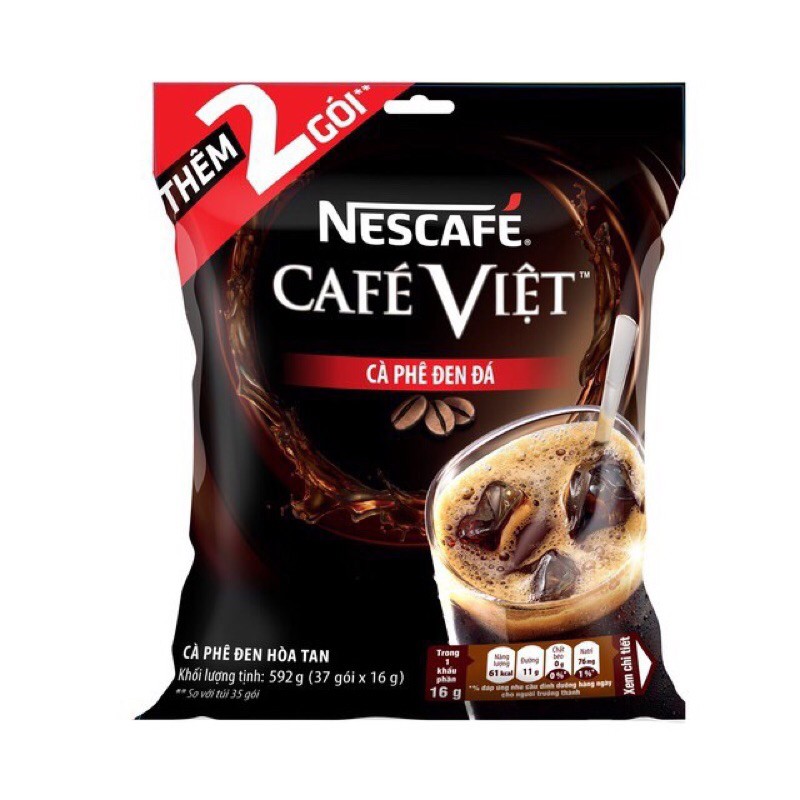 (TẶNG 3 GÓI) NesCafe - Cà phê đen đá túi (35+3 gói x 16g)