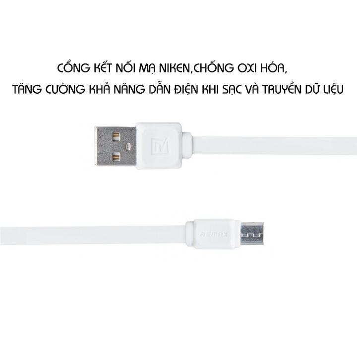 Cáp sạc nhanh cổng MicroUSB Remax Fast Pro RC-129m Max 2.4A