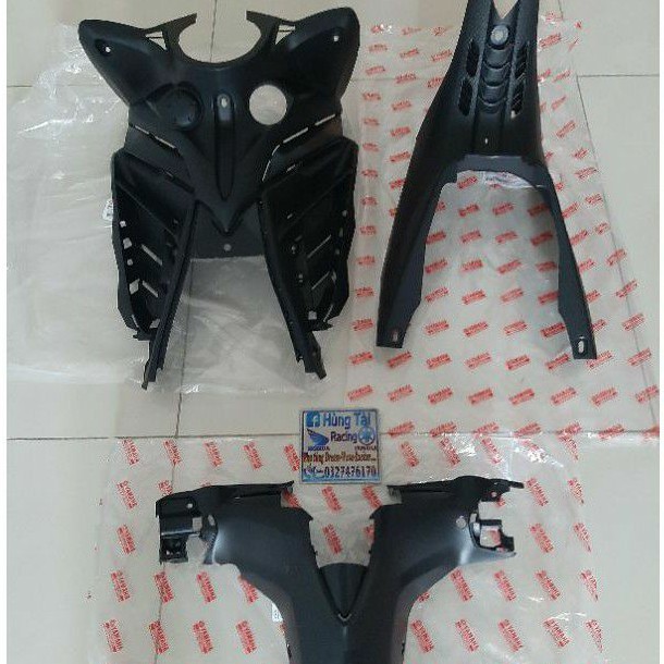Bộ 3 nhựa đen ốp sườn bợ cổ xe exciter 135 2011-2014 zin