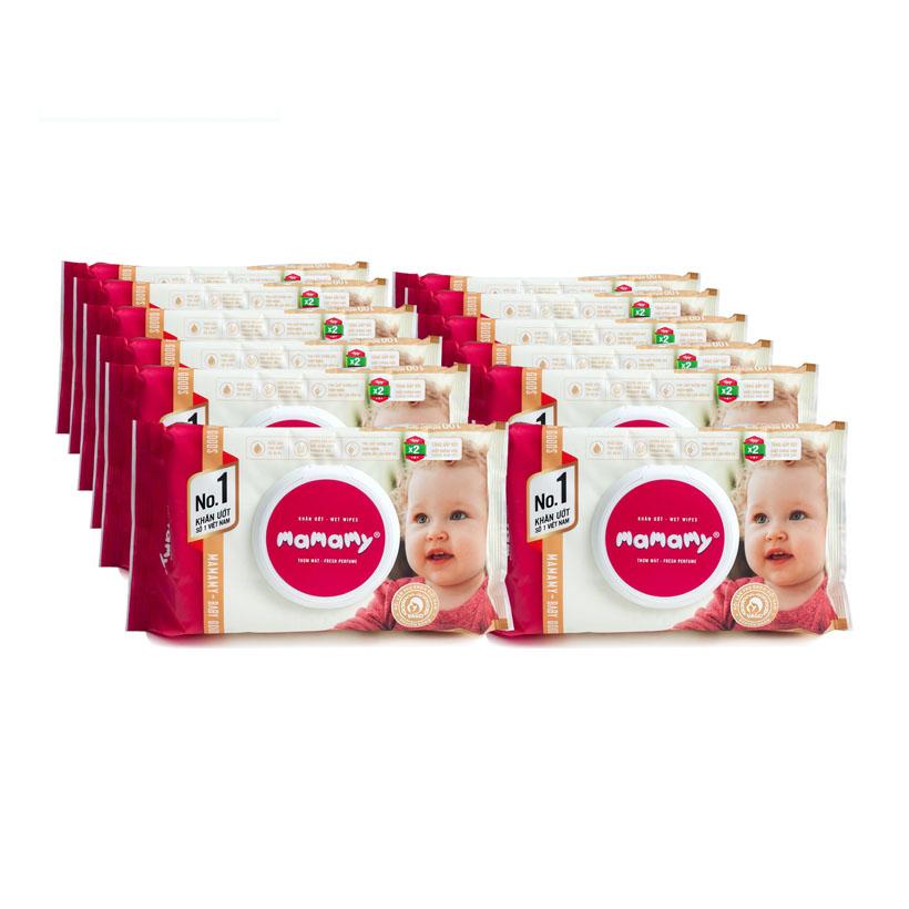 COMBO 10 GÓI Khăn Ướt Mamamy 100 Tờ CÓ MÙI
