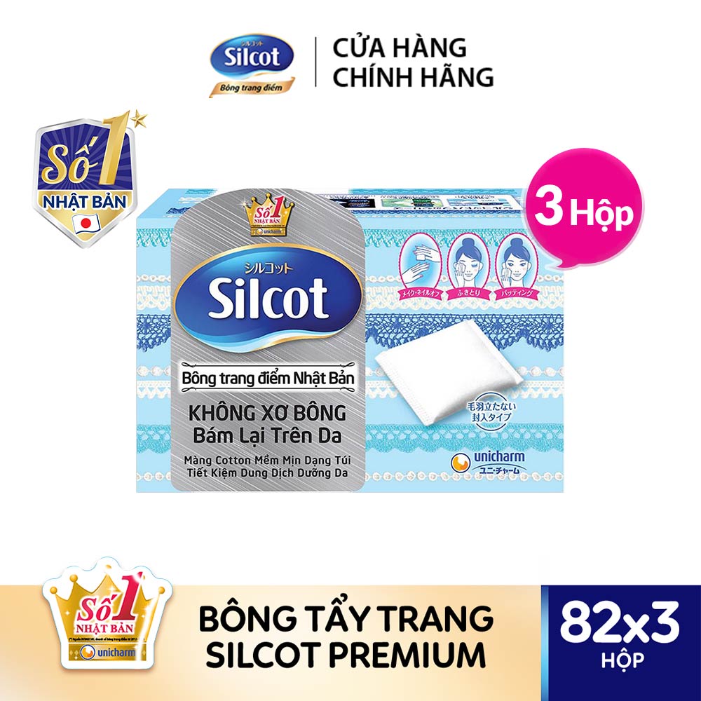 BÁO GIÁ BỘ 4 HỘP BÔNG TẨY TRANG SILCOT (82 MIẾNG-HỘP) | Shopee Lazada Sendo Tiki mới nhất 16 Bộ 3 hộp Bông tẩy trang Silcot 82 miếng/hộp
