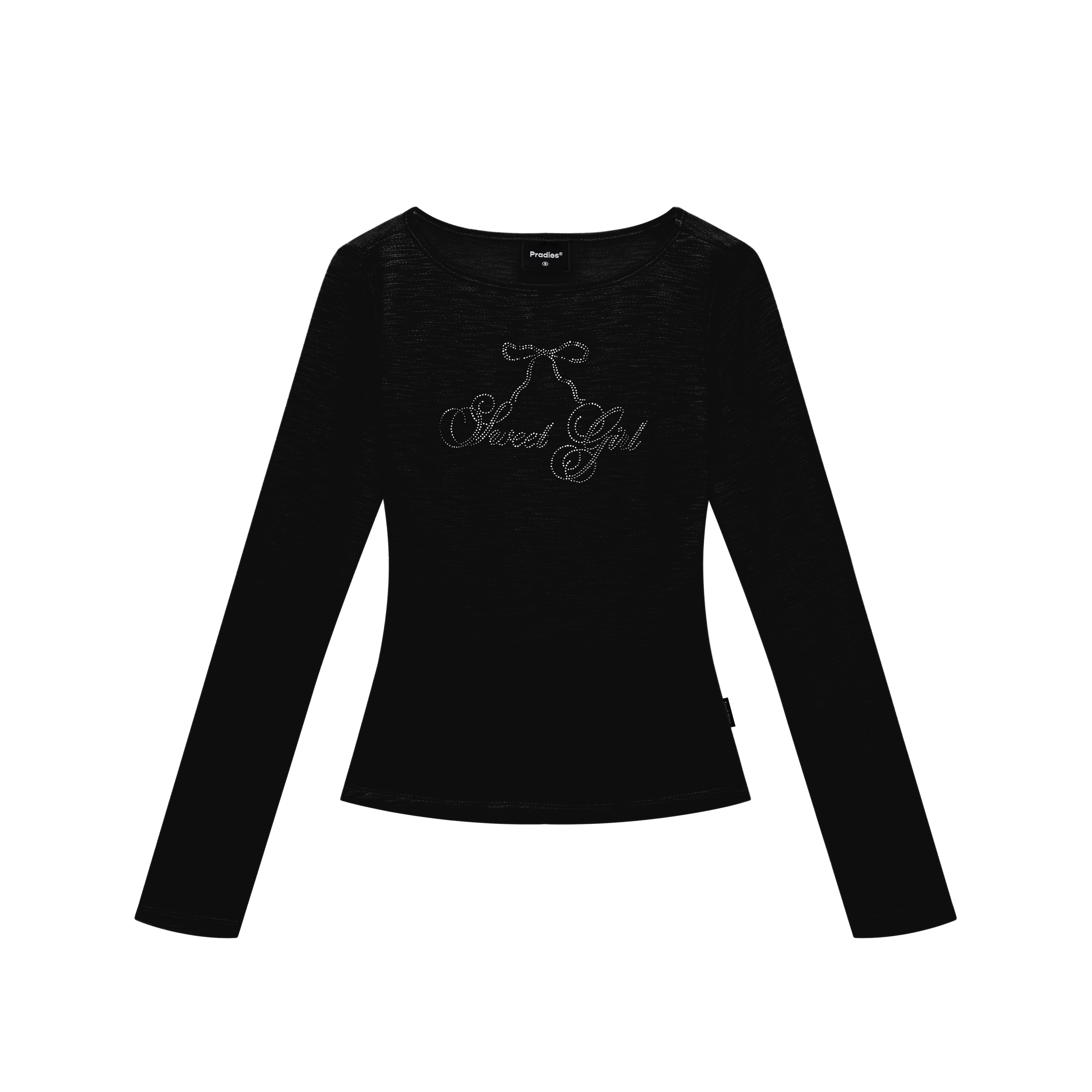 Áo Thun Nữ Tay Dài Đính Hạt PRADIES - Bling Bow