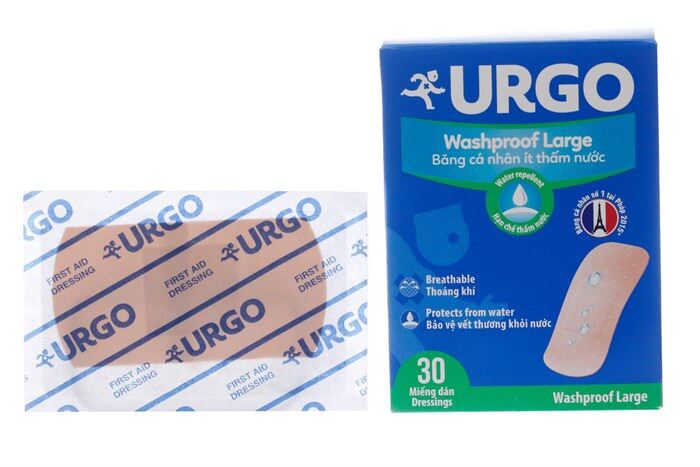 Băng cá nhân không thấm nước Urgo Washproof Large hộp 30 miếng