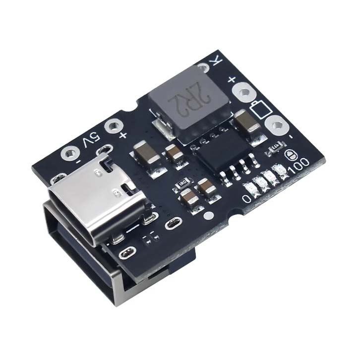 Mạch sạc pin lithium và tăng áp 5v 2a cổng usb type-c