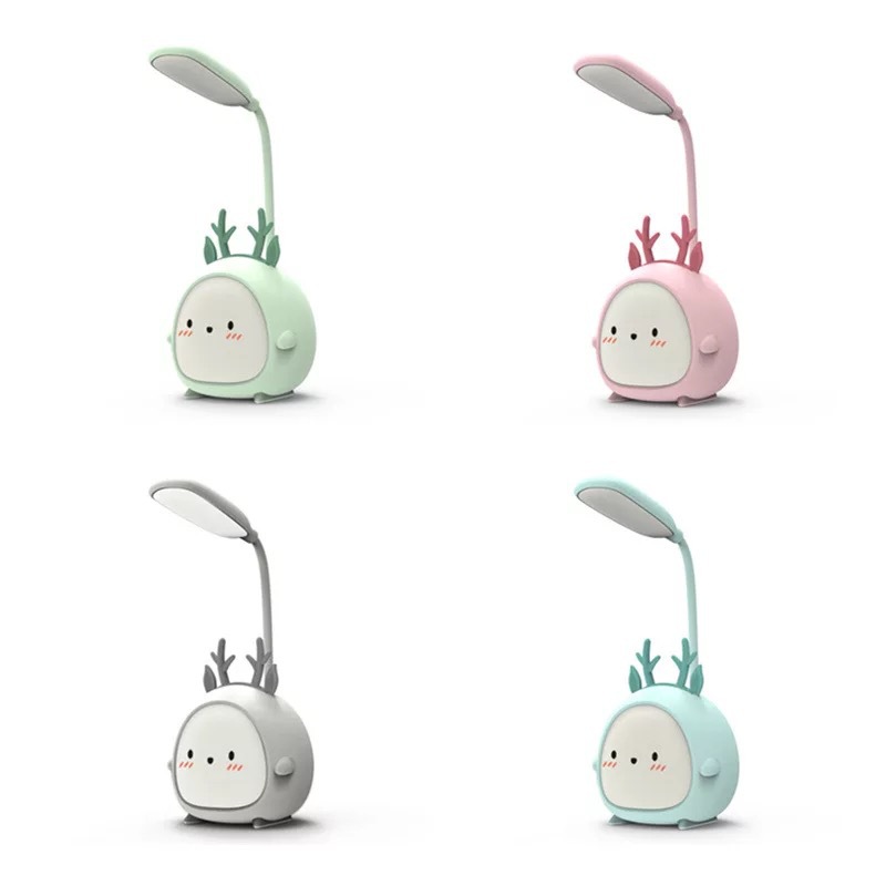 Miễn phí vận chuyển cod đèn led di động để bàn có thể gấp lại ánh sáng hoạt hình dễ thương để bàn usb sạc đèn led đọc sách bảo vệ mắt đèn đêm đầy màu sắc