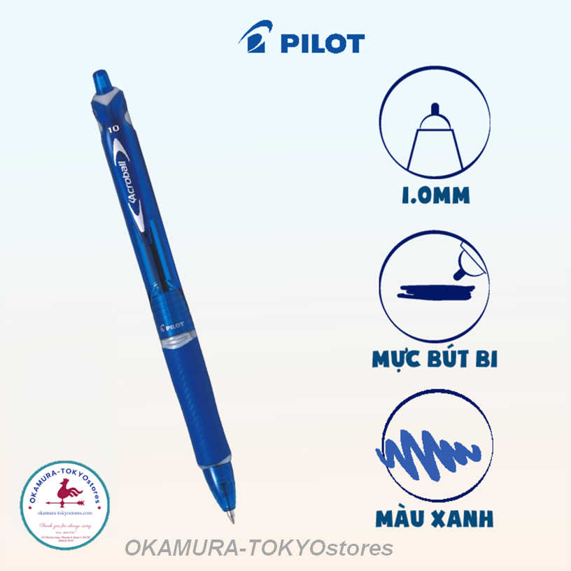 Bút bi Acroball mực xanh ngòi 1.0mm