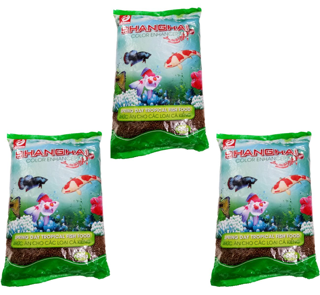 Combo 3 Gói Thức Ăn Cá ShangHai Viên Nhỏ 500g - Cám Cá Cảnh
