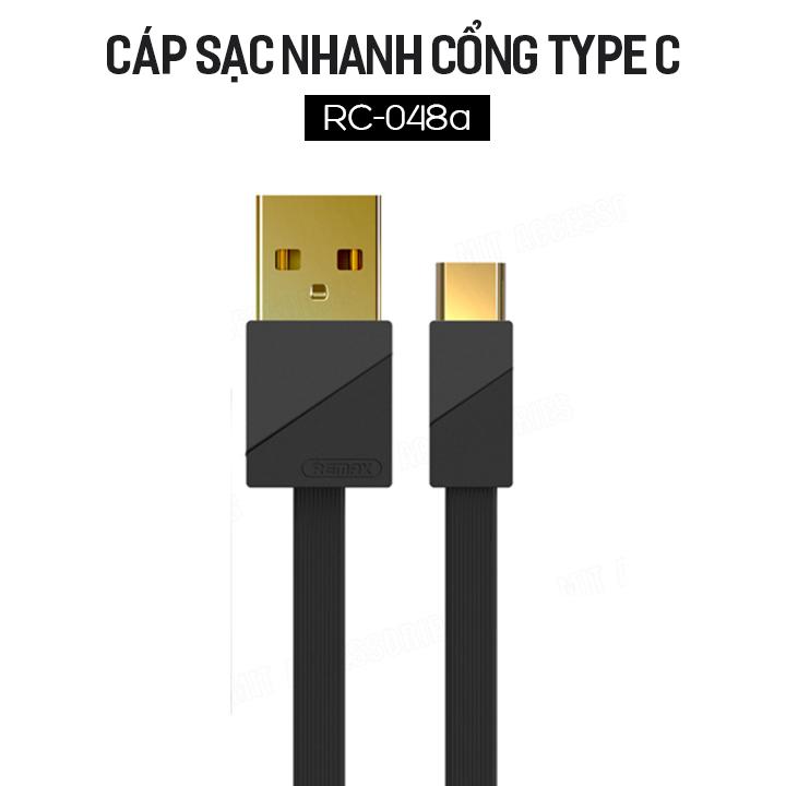 Cáp sạc nhanh cổng Type C Remax Quick Charging 3A Data RC-048a