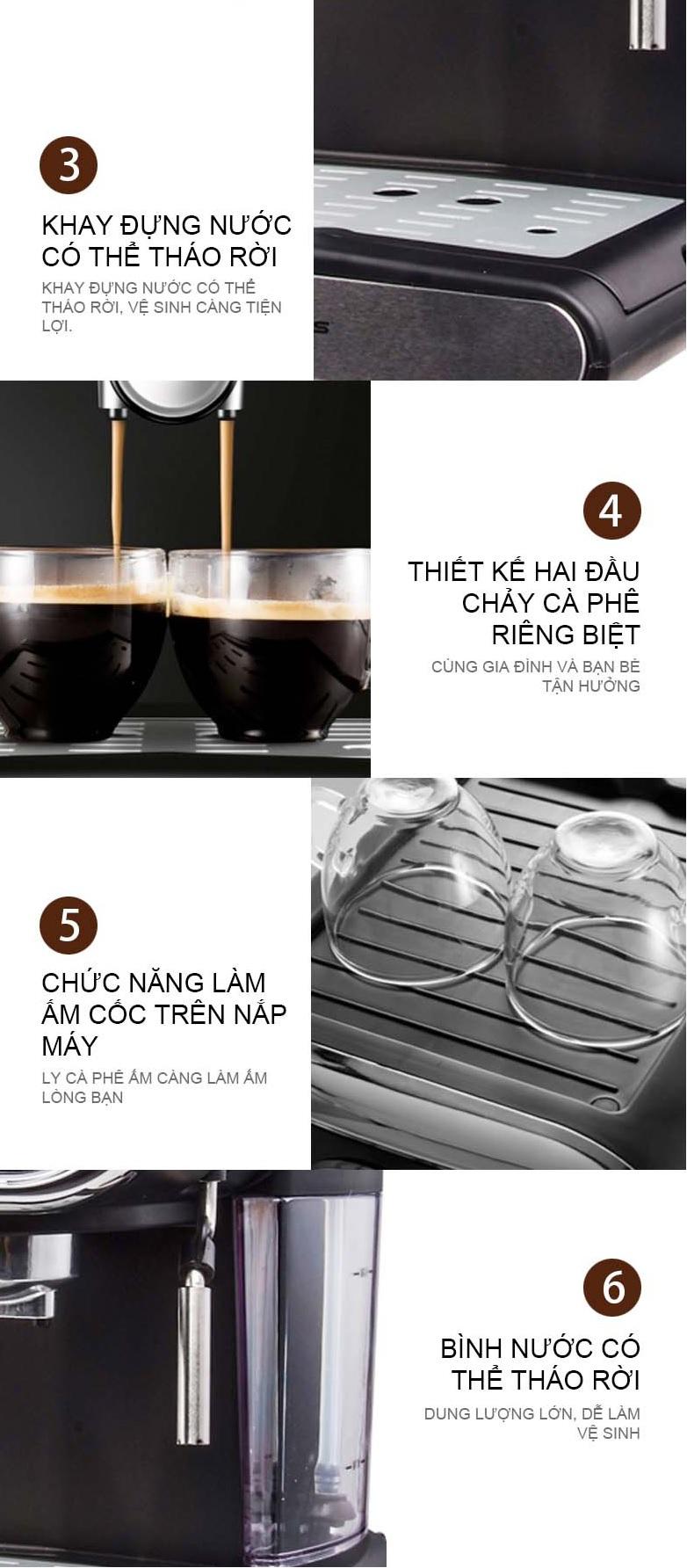 Máy pha cà phê Espresso Tiross TS6211 (15 bar)