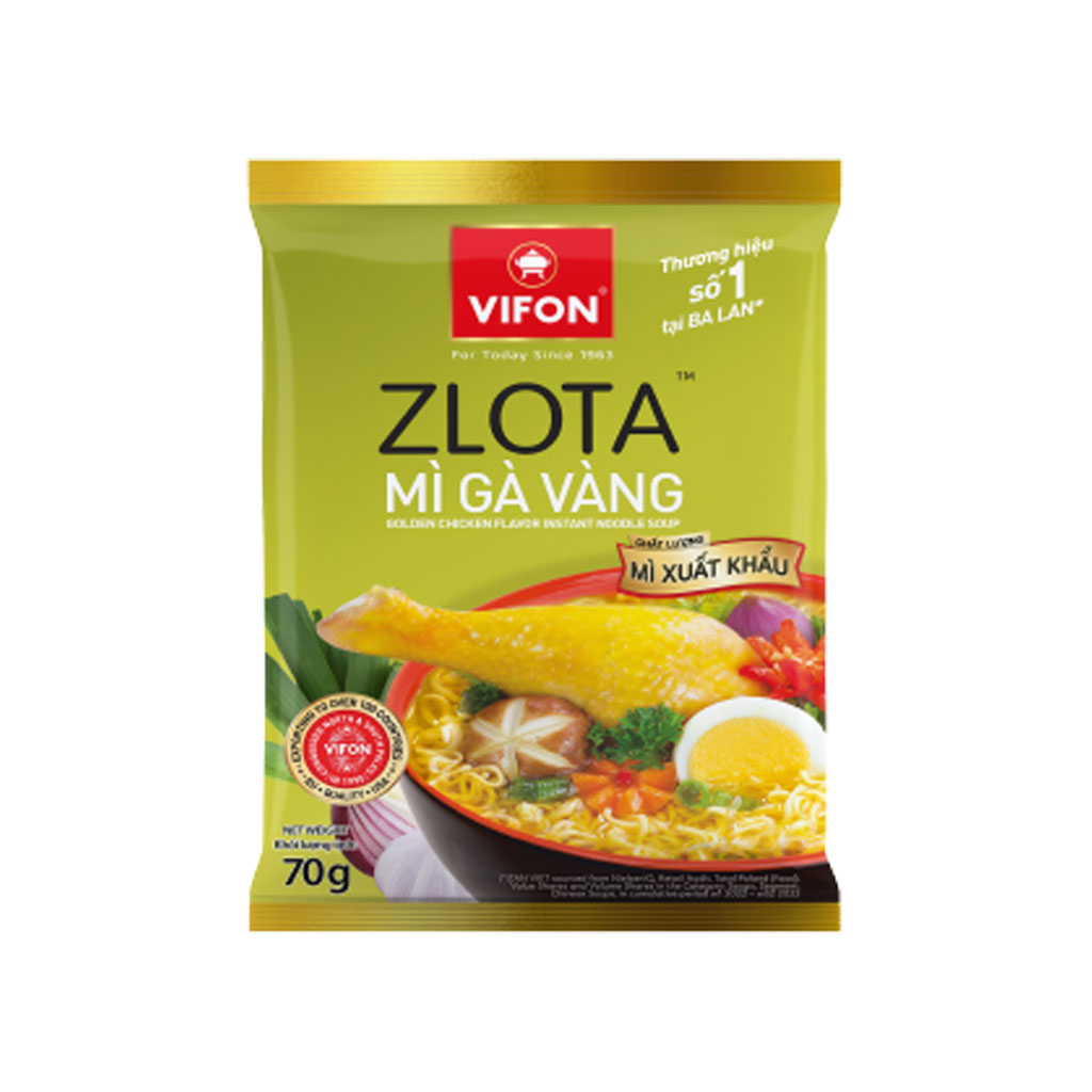 Thùng 24 gói mì gà vàng Vifon 70g (Mì xuất khẩu)