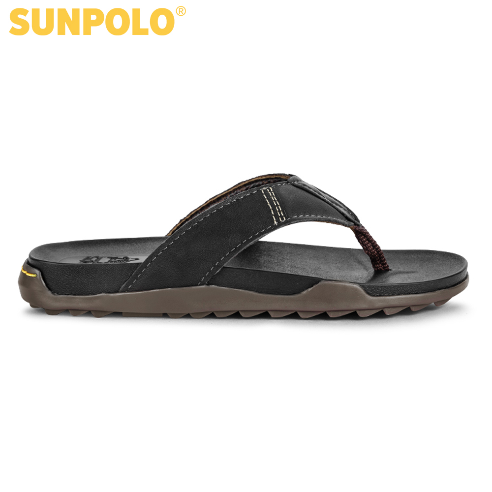 Dép kẹp nam da bò Dép xỏ ngón SUNPOLO KEP013