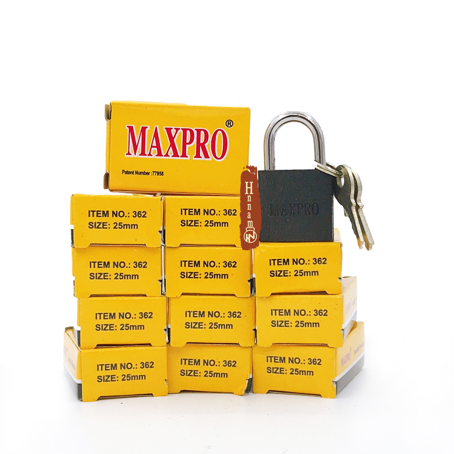 Ổ Khóa hành lý MAXPRO Đen Top Security Products | Size 25 mm với 3 chìa linh hoạt - giải pháp an toàn cho vali ,balo ,túi xách của bạn