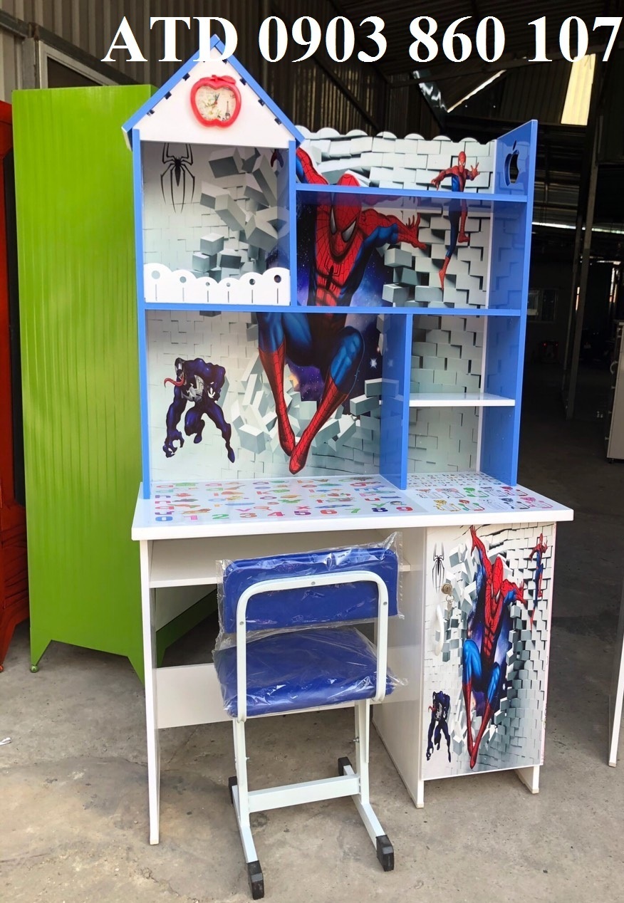 [HCM]Bàn học sinh nhựa in 3d siêu nhân công chúa cho bé nhiều mẫu hcm