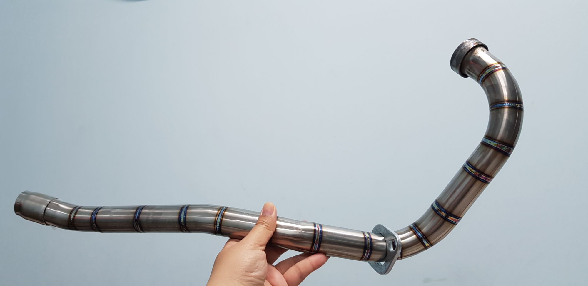 Cổ titan Ex150 gắn pô zin (cổ dài)
