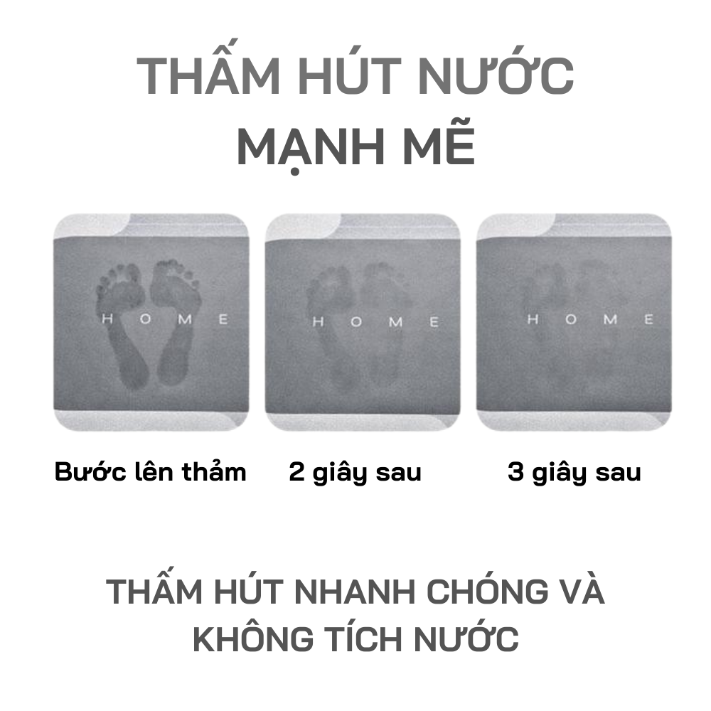 Thảm silicon nhà bếp, thảm lót sàn nhà, thảm lau chân siêu thấm nước - Thảm chân hút nước chống trơn trượt