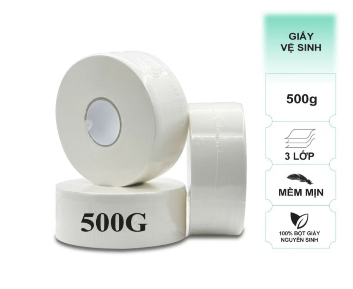 Giấy vệ sinh cao cấp CUỘN LỚN 500GAM