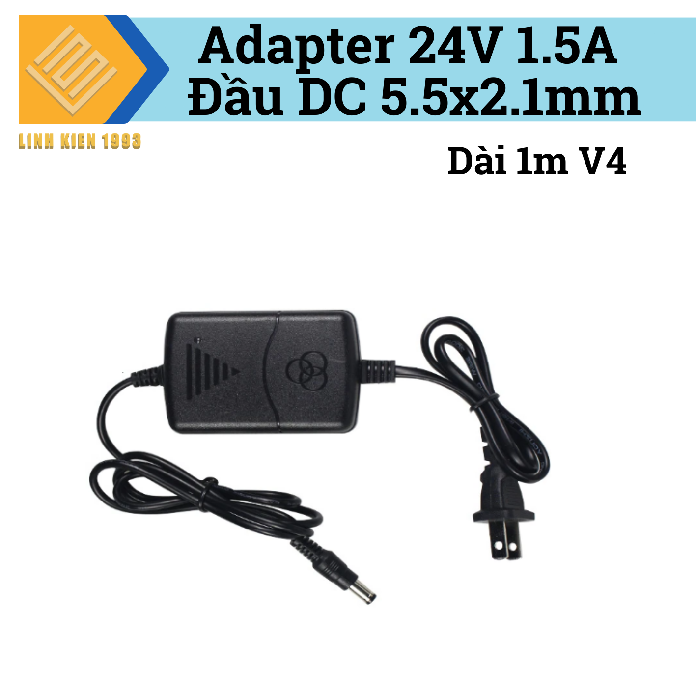 Nguồn adapter 24v 1.5a đầu dc 5.5x2.1mm dài 1m v4