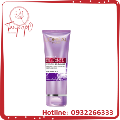 Sữa rửa mặt giúp da sáng mịn L'Oreal Paris Revitalift Hyaluronic Acid 100ml