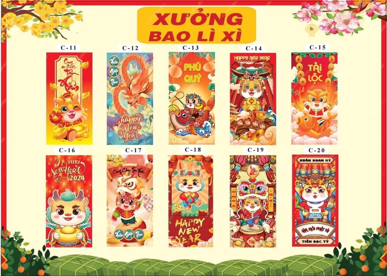 COMBO 50 BAO LÌ XÌ TẾT MẪU MỚI NHẤT NĂM NAY