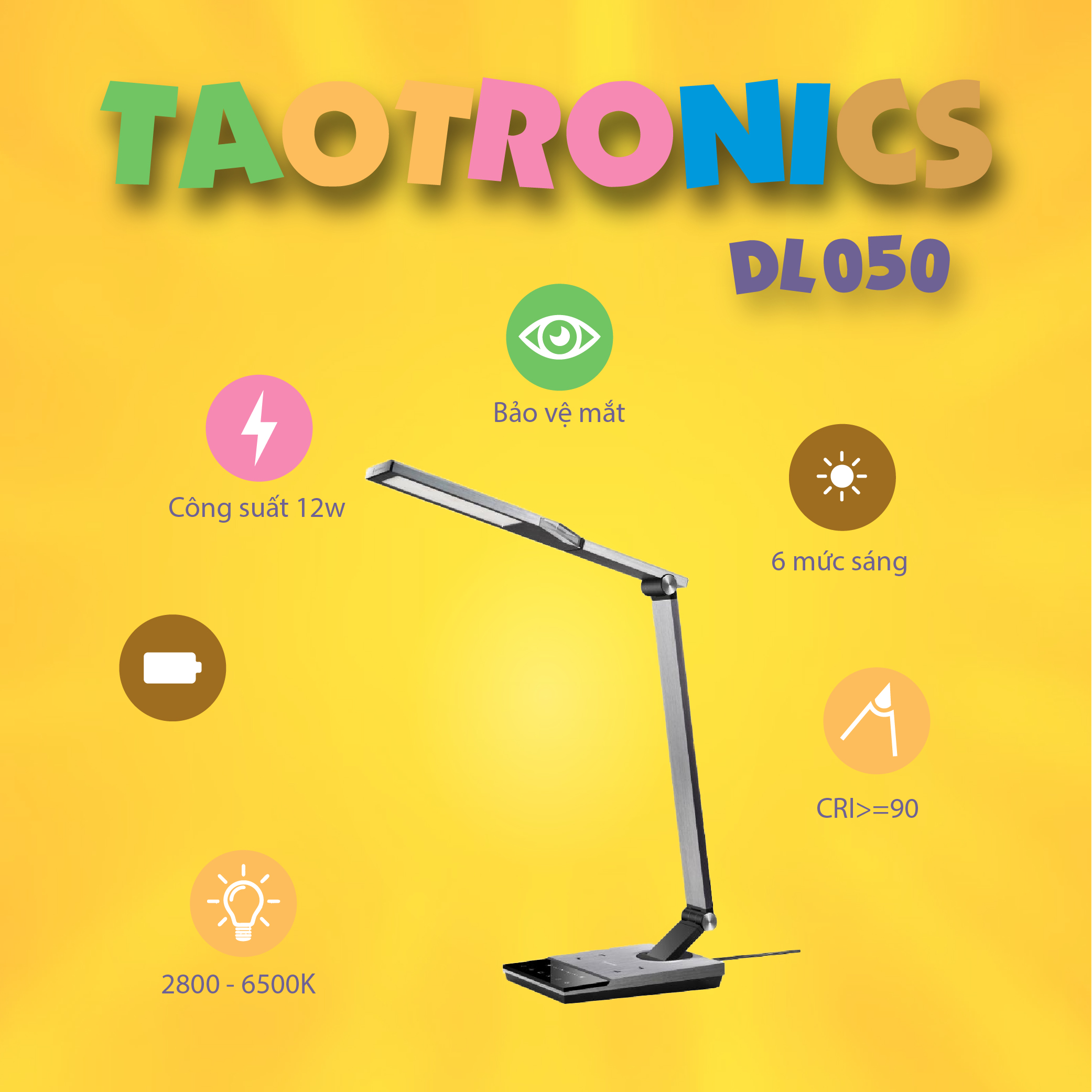 Đèn bàn LED Taotronics TT-DL050 - Hàng Chính hãng
