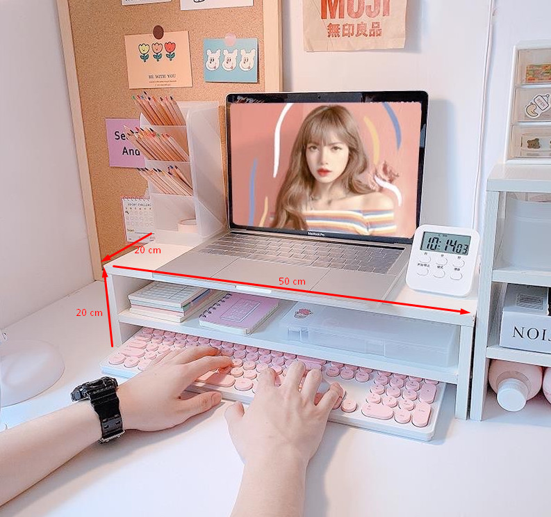 Kệ để máy tính 2 tầng lắp ghép